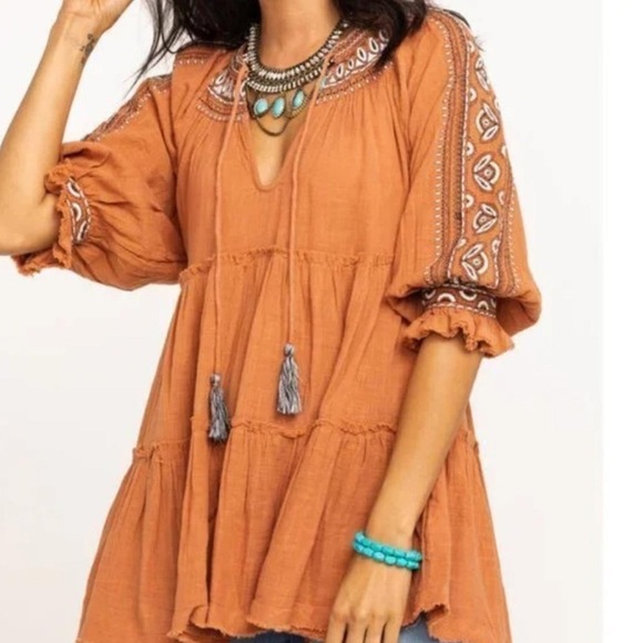 Free People Dreamweaver Embroidered Tunic - Picture 1 of 3